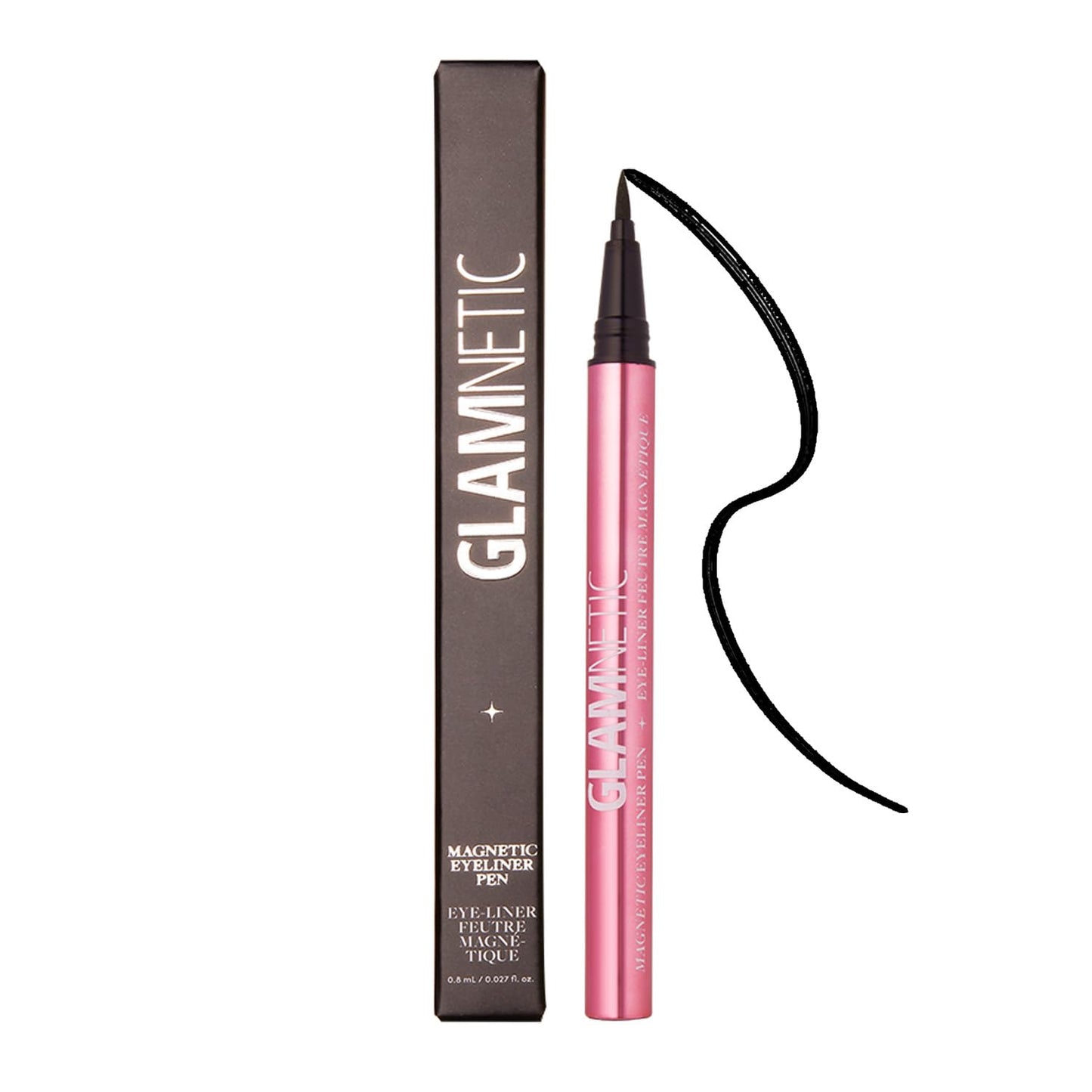 Felt Tip Magnetic Eyeliner Pen - Black 0.025 fl oz | Black Smudgeproof &amp; Waterproof Eyeliner Pen, All-Day Hold for Magnetic Eyelashes, Quick-Drying, Paraben-Free