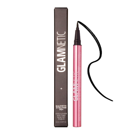 Felt Tip Magnetic Eyeliner Pen - Black 0.025 fl oz | Black Smudgeproof &amp; Waterproof Eyeliner Pen, All-Day Hold for Magnetic Eyelashes, Quick-Drying, Paraben-Free