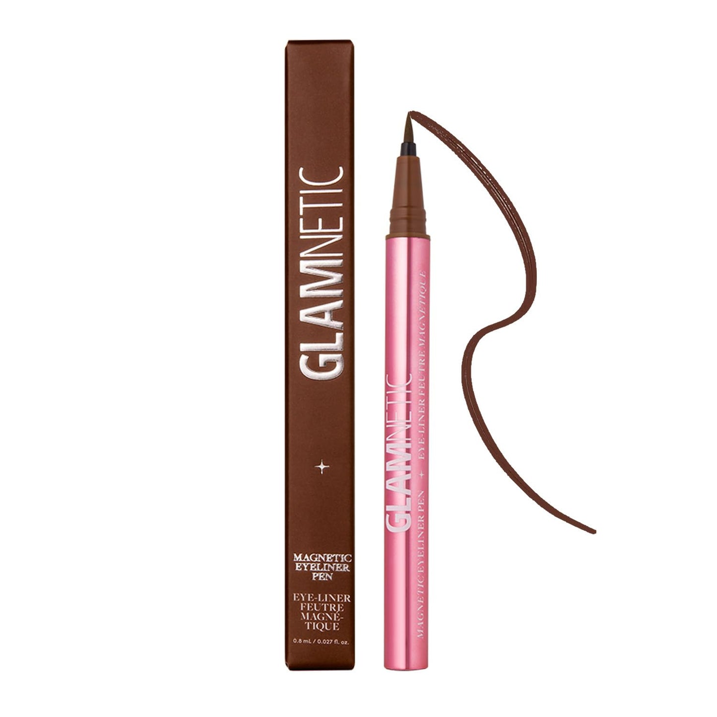 Felt Tip Magnetic Eyeliner Pen - Brown 0.025 fl oz | Brown Smudgeproof &amp; Waterproof Eyeliner Pen, All-Day Hold for Magnetic Eyelashes, Quick-Drying, Paraben-Free