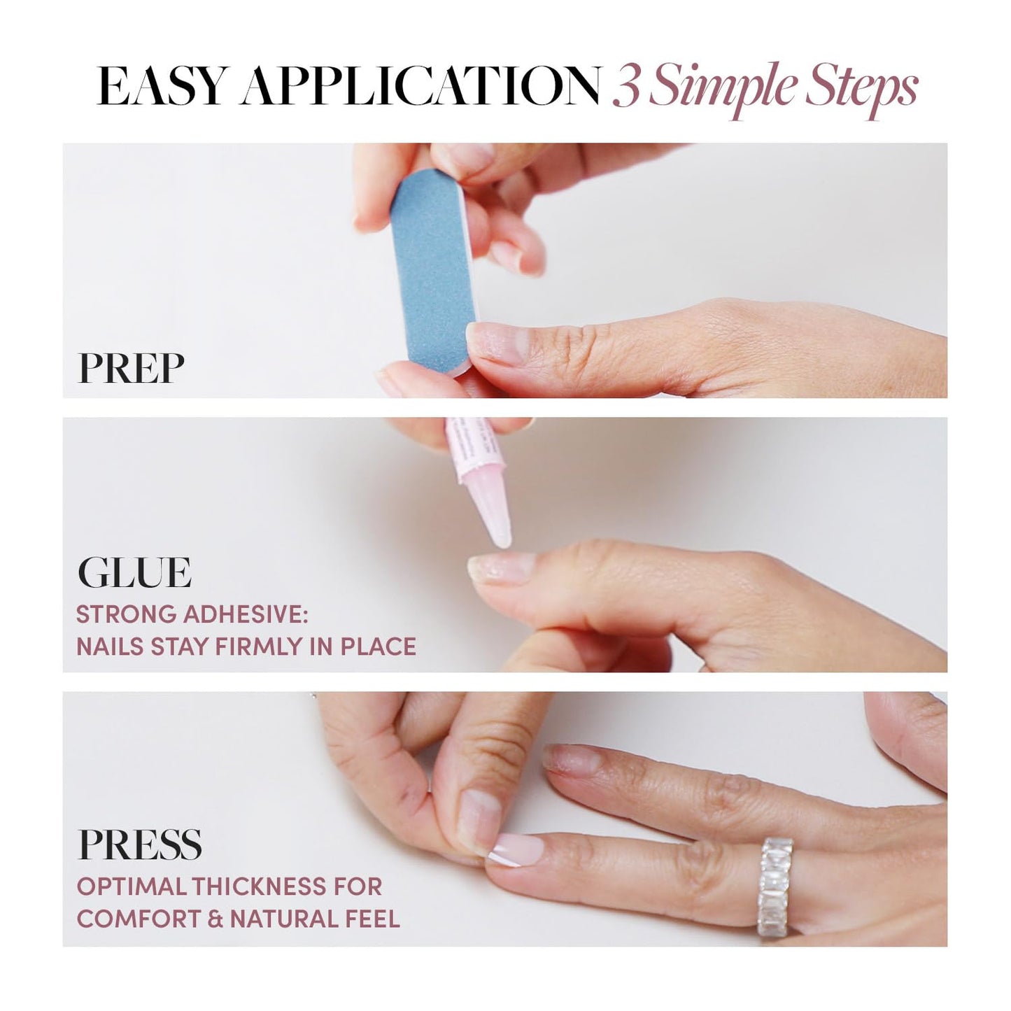 Press On Nails - Regal Blue | Opaque Dark, Moody Blue Short Round Fake Nails, Salon Quality | 12 Sizes - 30 Nail Kit