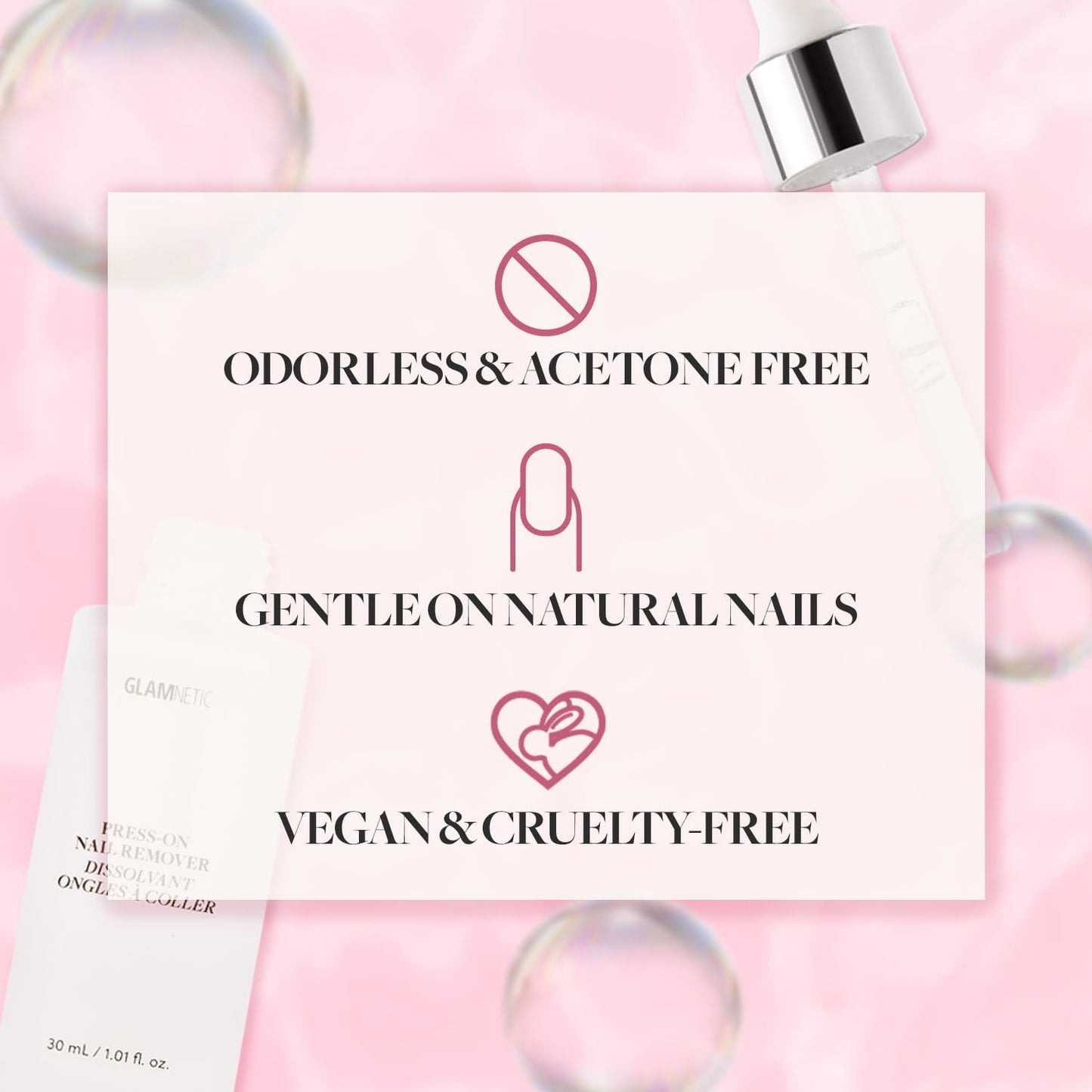 Press On Nail Remover | Odorless, No Acetone, Gentle Press-On Nail Remover Serum for Fake Nails | 30 ml/1.01 fl. oz.