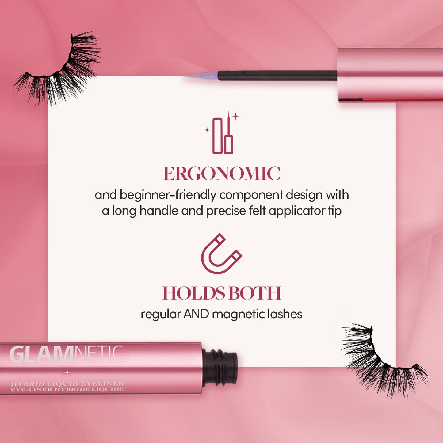 Hybrid Magnetic Eyeliner, Liquid Clear, for Eyelashes - Waterproof &amp; Smudge Proof Liner | All-Day Hold for Magnetic Lashes, Quick-Drying, Paraben-Free 0.025 fl oz