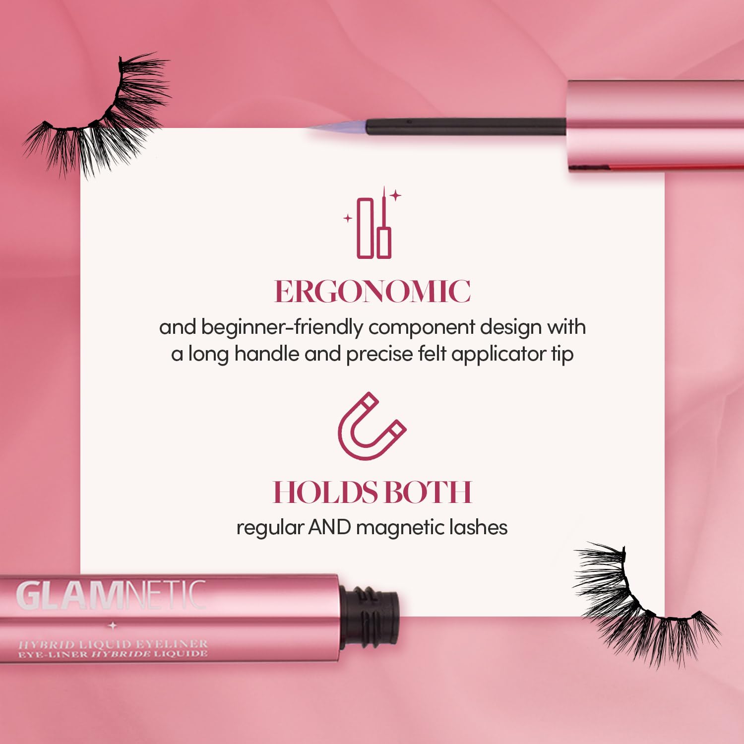 Hybrid Magnetic Eyeliner, Liquid Clear, for Eyelashes - Waterproof &amp; Smudge Proof Liner | All-Day Hold for Magnetic Lashes, Quick-Drying, Paraben-Free 0.025 fl oz
