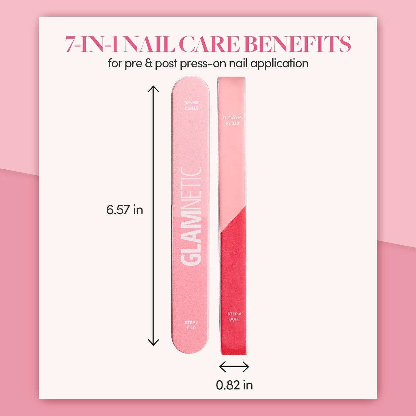 7-in-1 Nail Buffer | All-in-One, 7 Step Nail Buffing Block for Filing, Shaping, Smoothing &amp; Polishing | Lightweight &amp; Easy to Use | EVA &amp; Sandpaper Nail File Buffer