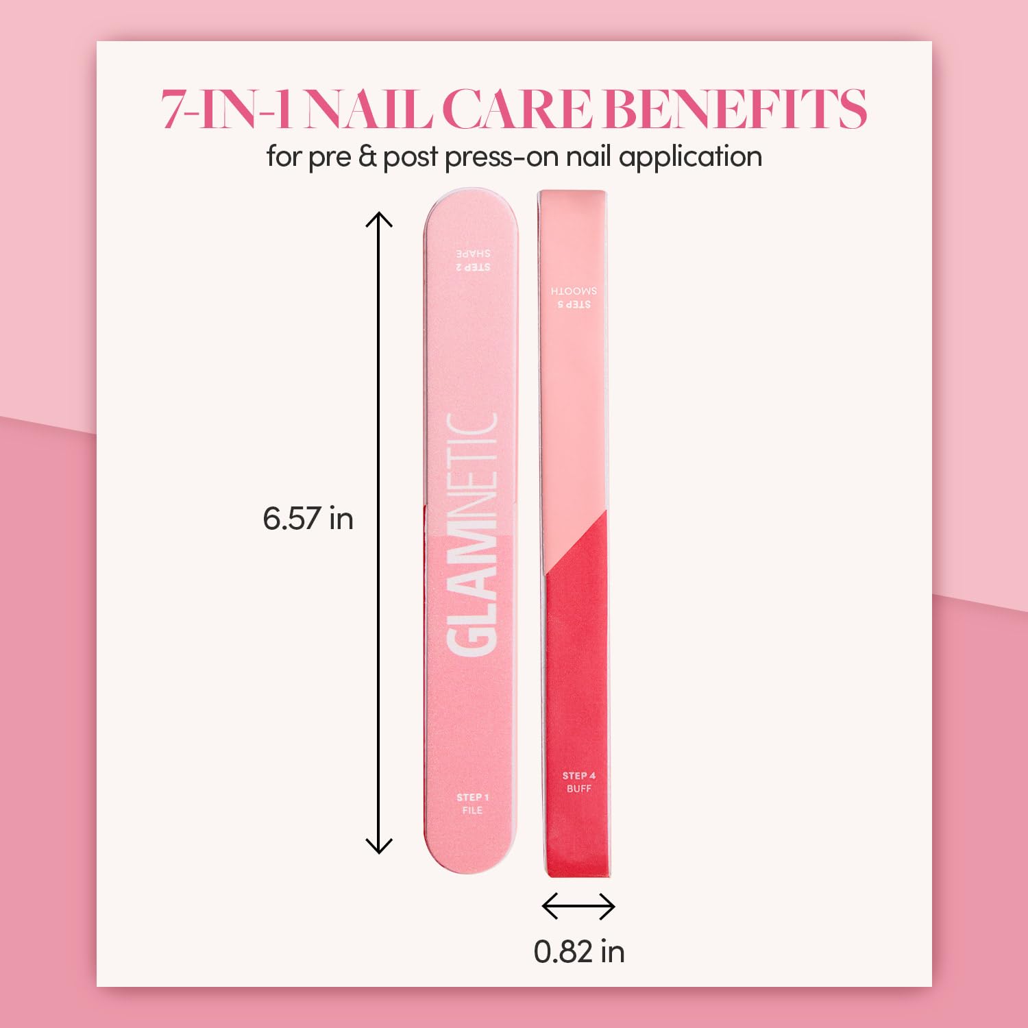 7-in-1 Nail Buffer | All-in-One, 7 Step Nail Buffing Block for Filing, Shaping, Smoothing &amp; Polishing | Lightweight &amp; Easy to Use | EVA &amp; Sandpaper Nail File Buffer