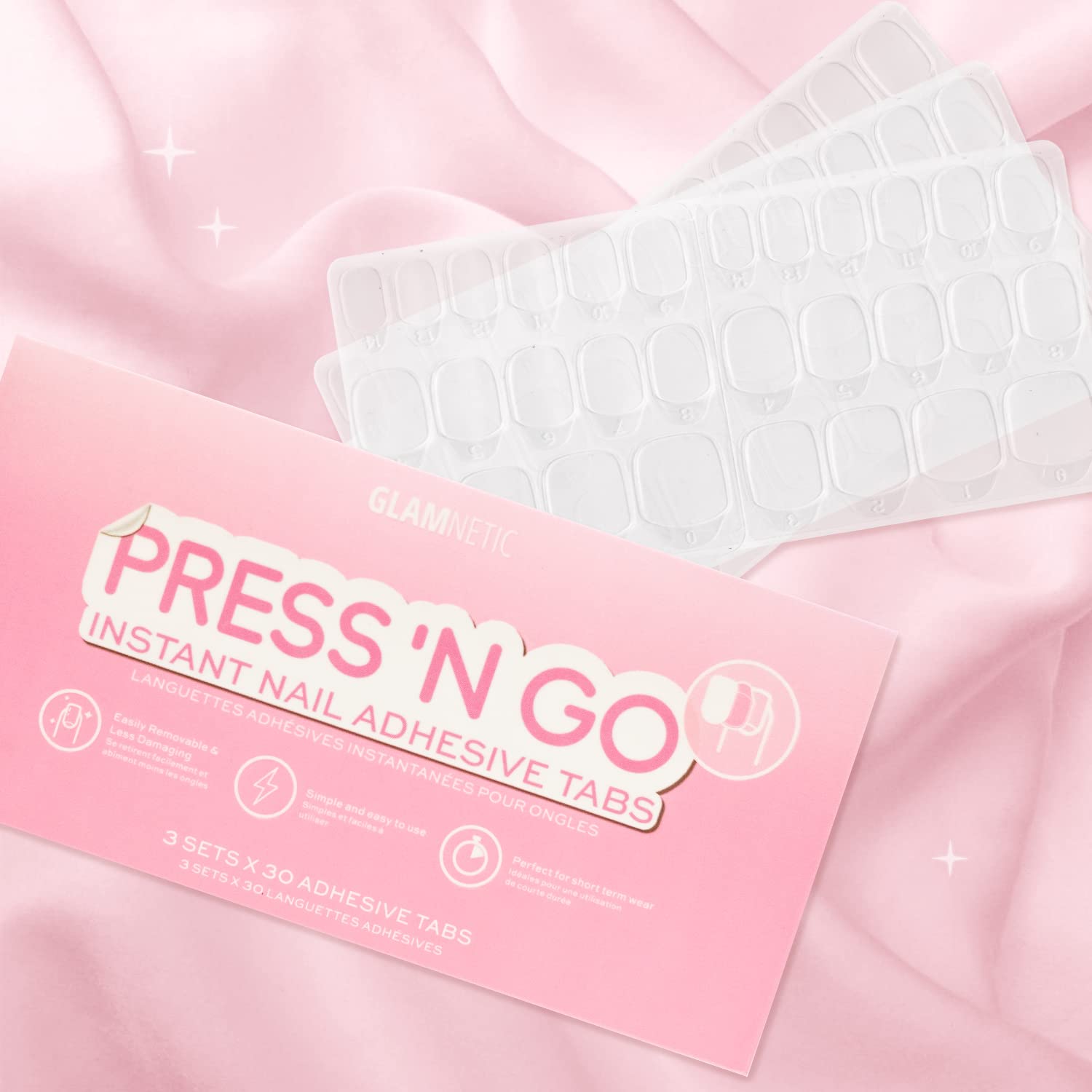 Press 'n Go Instant Nail Adhesive Tabs | Short Term Wear, Easily Removable &amp; Less Damaging, Customized Fit | 90 Tabs