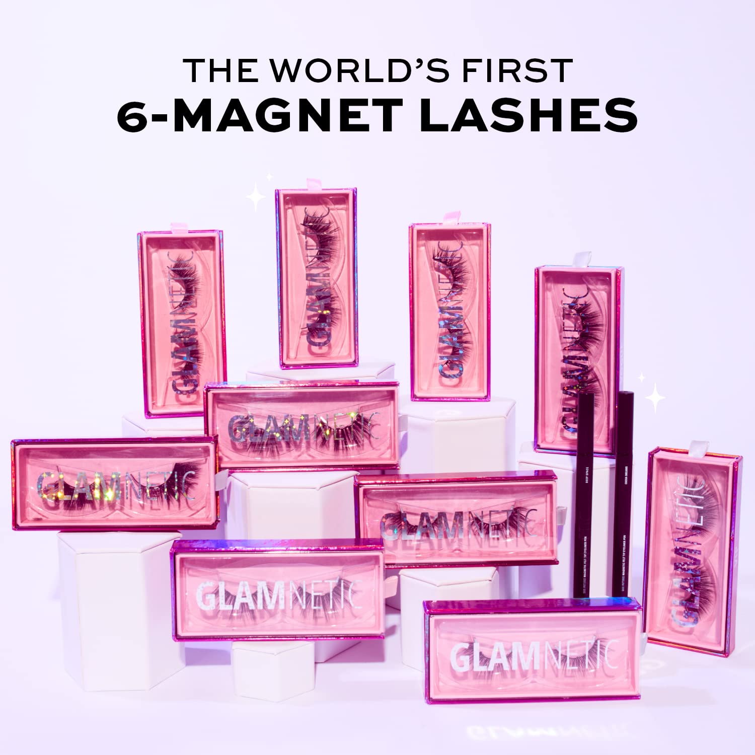 Magnetic Eyelashes - Venus | Short Magnetic Lashes, 60 Wears Reusable High Volume Faux Mink Lashes, Cat Eye, 3D Natural Look - 1 Pair