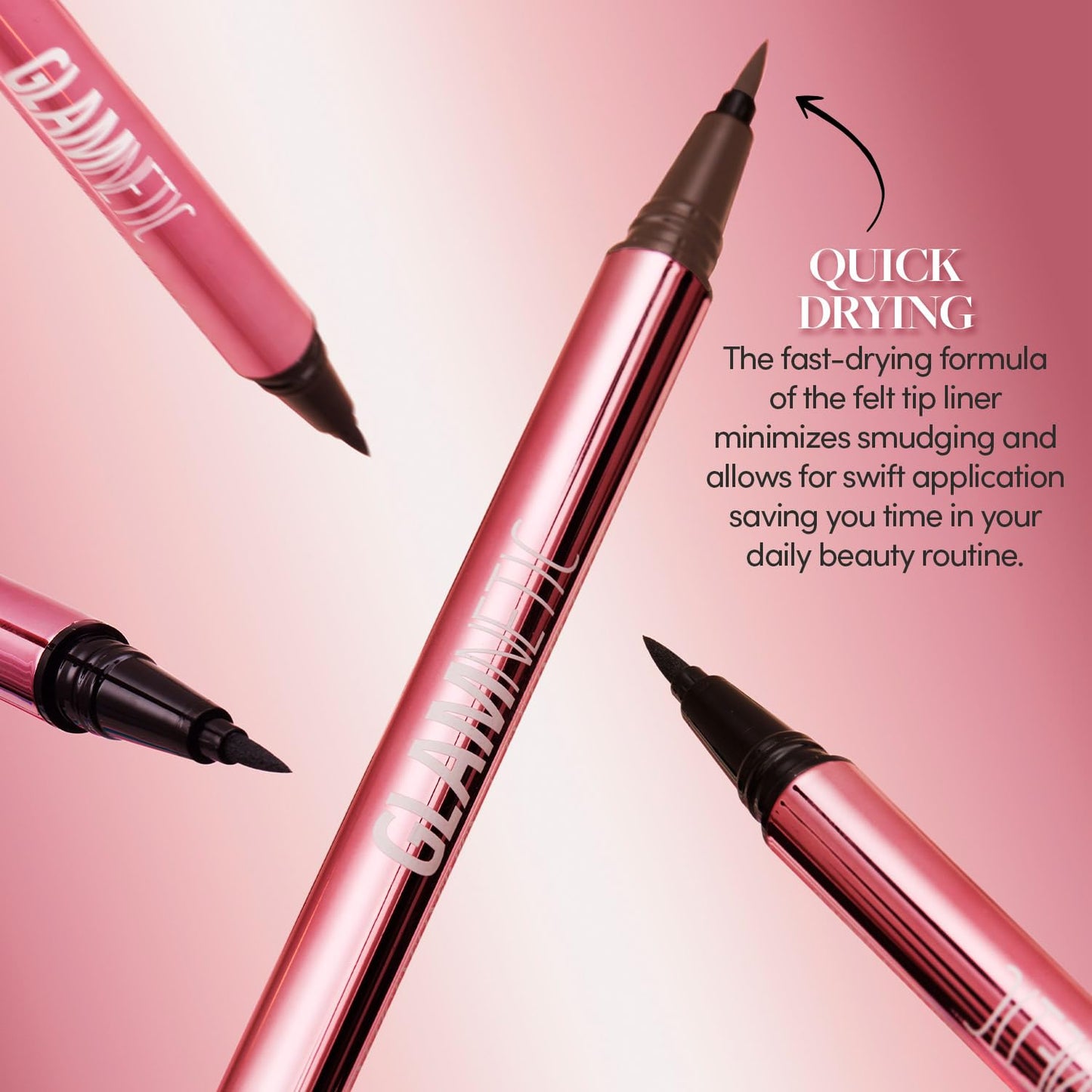 Felt Tip Magnetic Eyeliner Pen - Brown 0.025 fl oz | Brown Smudgeproof &amp; Waterproof Eyeliner Pen, All-Day Hold for Magnetic Eyelashes, Quick-Drying, Paraben-Free