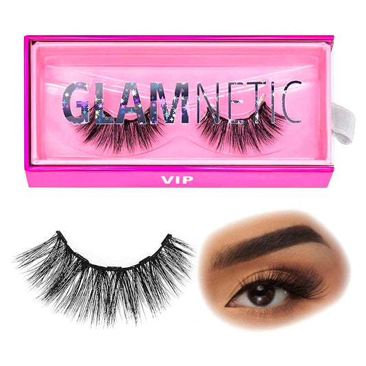 Magnetic Eyelashes - VIP | Long Magnetic Lashes, 60 Wears Reusable High Volume Faux Mink Lashes, Dramatic, Round - 1 Pair